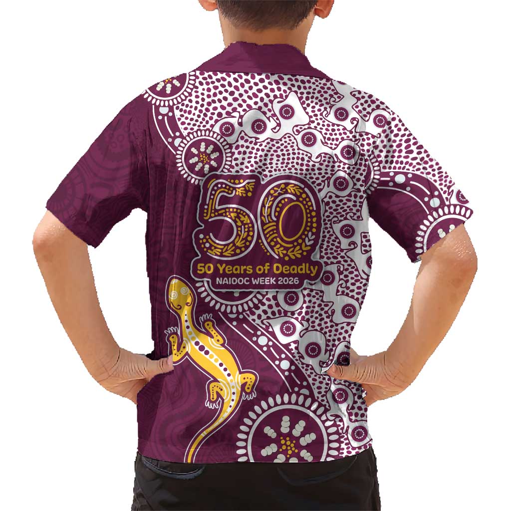 Manly Warringah Sea Eagles NAIDOC Week 2026 Family Matching Puletasi and Hawaiian Shirt Aboriginal Lizard Dot Painting - 50 Years of Deadly