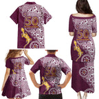 Manly Warringah Sea Eagles NAIDOC Week 2026 Family Matching Puletasi and Hawaiian Shirt Aboriginal Lizard Dot Painting - 50 Years of Deadly