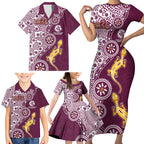 Manly Warringah Sea Eagles NAIDOC Week 2026 Family Matching Short Sleeve Bodycon Dress and Hawaiian Shirt Aboriginal Lizard Dot Painting - 50 Years of Deadly