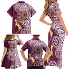 Manly Warringah Sea Eagles NAIDOC Week 2026 Family Matching Short Sleeve Bodycon Dress and Hawaiian Shirt Aboriginal Lizard Dot Painting - 50 Years of Deadly