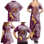 Manly Warringah Sea Eagles NAIDOC Week 2026 Family Matching Summer Maxi Dress and Hawaiian Shirt Aboriginal Lizard Dot Painting - 50 Years of Deadly