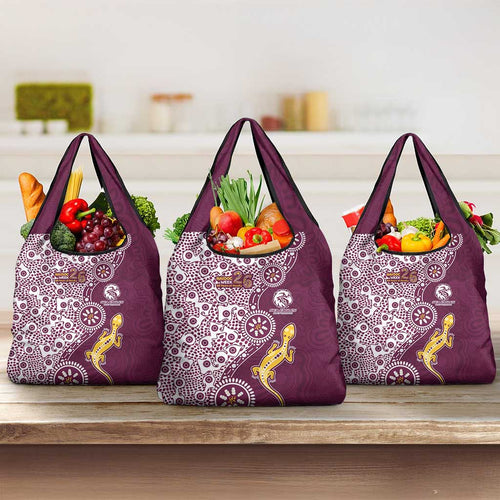 Manly Warringah Sea Eagles NAIDOC Week 2026 Grocery Bag Aboriginal Lizard Dot Painting - 50 Years of Deadly