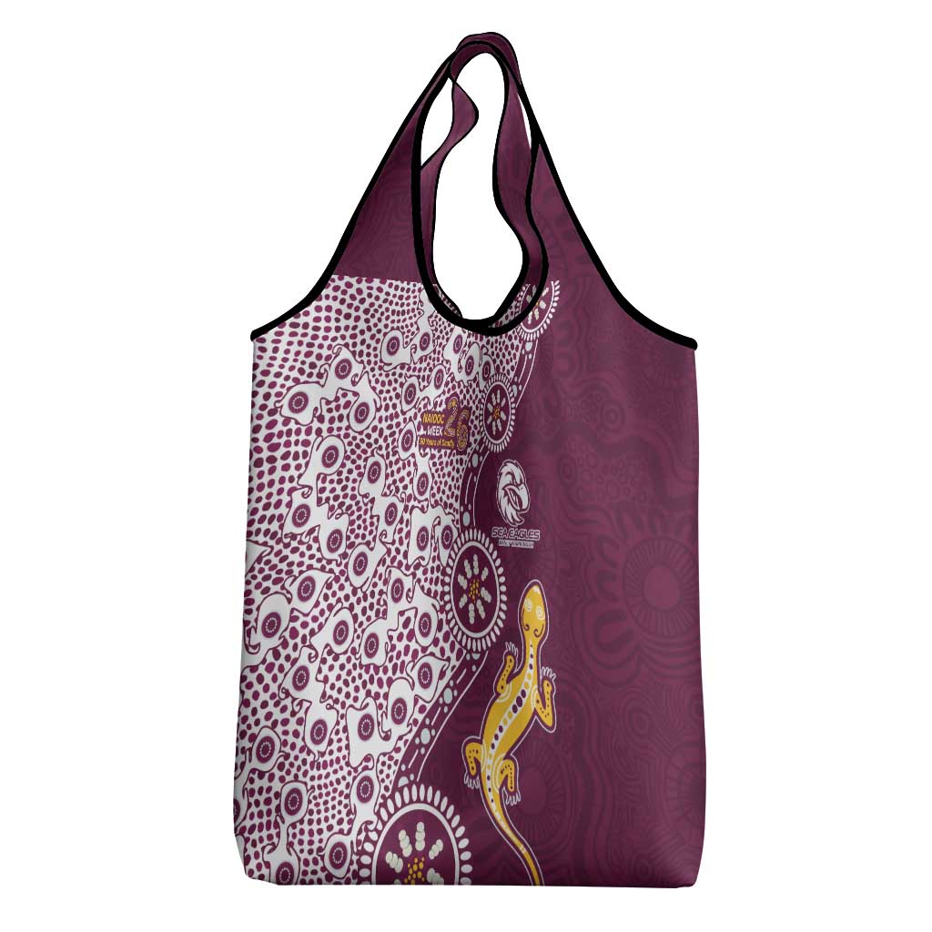 Manly Warringah Sea Eagles NAIDOC Week 2026 Grocery Bag Aboriginal Lizard Dot Painting - 50 Years of Deadly
