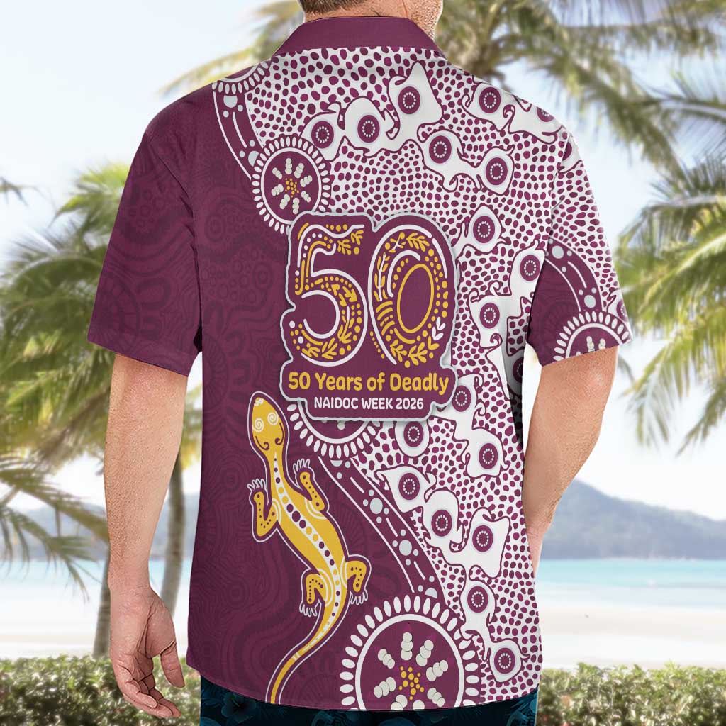 Manly Warringah Sea Eagles NAIDOC Week 2026 Hawaiian Shirt Aboriginal Lizard Dot Painting - 50 Years of Deadly