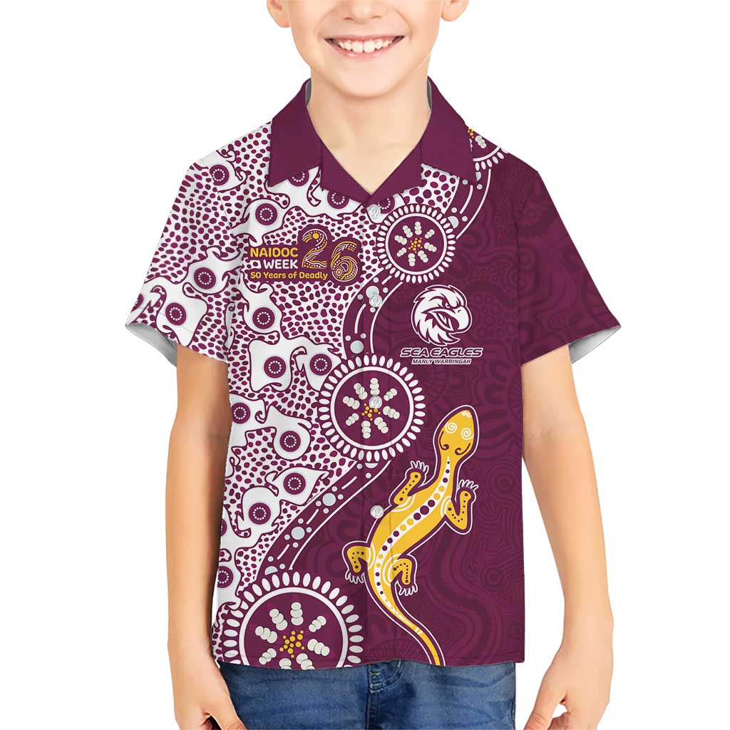 Manly Warringah Sea Eagles NAIDOC Week 2026 Hawaiian Shirt Aboriginal Lizard Dot Painting - 50 Years of Deadly