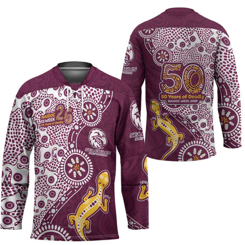 Manly Warringah Sea Eagles NAIDOC Week 2026 Hockey Jersey Aboriginal Lizard Dot Painting - 50 Years of Deadly