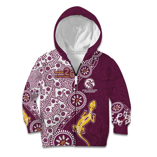 Manly Warringah Sea Eagles NAIDOC Week 2026 Kid Hoodie Aboriginal Lizard Dot Painting - 50 Years of Deadly