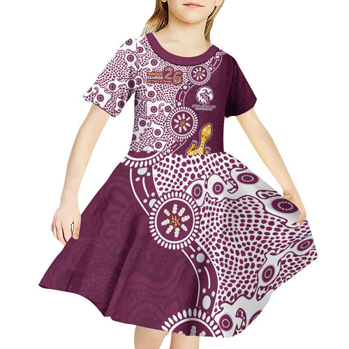 Manly Warringah Sea Eagles NAIDOC Week 2026 Kid Short Sleeve Dress Aboriginal Lizard Dot Painting - 50 Years of Deadly