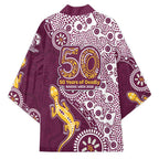 Manly Warringah Sea Eagles NAIDOC Week 2026 Kimono Aboriginal Lizard Dot Painting - 50 Years of Deadly