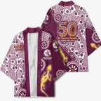 Manly Warringah Sea Eagles NAIDOC Week 2026 Kimono Aboriginal Lizard Dot Painting - 50 Years of Deadly