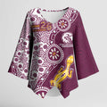 Manly Warringah Sea Eagles NAIDOC Week 2026 Kimono Sleeve Blouse Aboriginal Lizard Dot Painting - 50 Years of Deadly