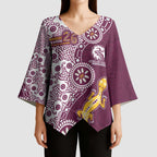 Manly Warringah Sea Eagles NAIDOC Week 2026 Kimono Sleeve Blouse Aboriginal Lizard Dot Painting - 50 Years of Deadly