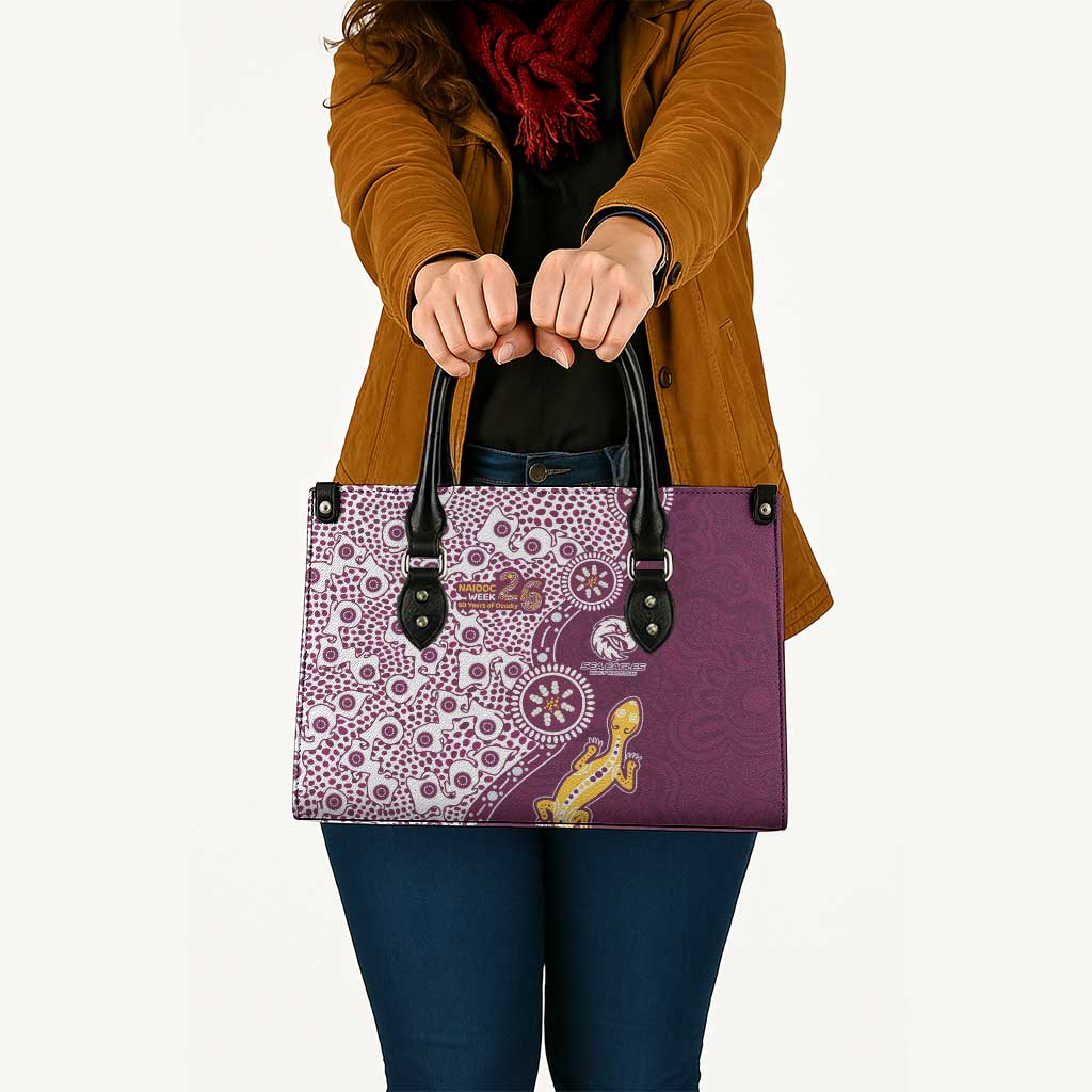 Manly Warringah Sea Eagles NAIDOC Week 2026 Leather Bag Aboriginal Lizard Dot Painting - 50 Years of Deadly