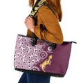 Manly Warringah Sea Eagles NAIDOC Week 2026 Leather Tote Bag Aboriginal Lizard Dot Painting - 50 Years of Deadly