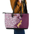 Manly Warringah Sea Eagles NAIDOC Week 2026 Leather Tote Bag Aboriginal Lizard Dot Painting - 50 Years of Deadly