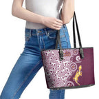 Manly Warringah Sea Eagles NAIDOC Week 2026 Leather Tote Bag Aboriginal Lizard Dot Painting - 50 Years of Deadly