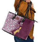 Manly Warringah Sea Eagles NAIDOC Week 2026 Leather Tote Bag Aboriginal Lizard Dot Painting - 50 Years of Deadly