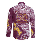 Manly Warringah Sea Eagles NAIDOC Week 2026 Long Sleeve Button Shirt Aboriginal Lizard Dot Painting - 50 Years of Deadly