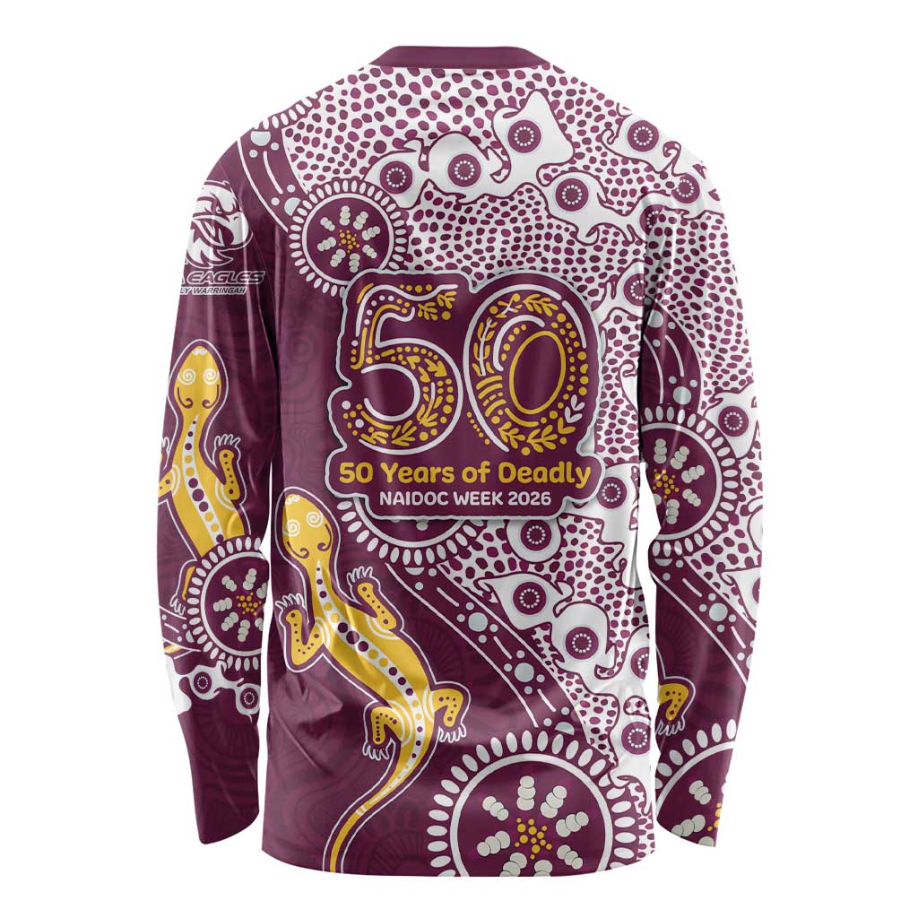 Manly Warringah Sea Eagles NAIDOC Week 2026 Long Sleeve Shirt Aboriginal Lizard Dot Painting - 50 Years of Deadly