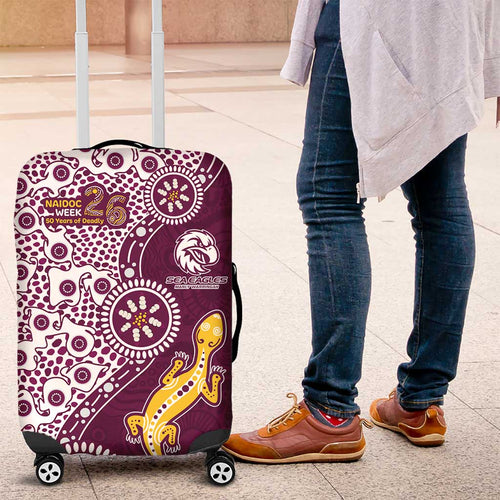Manly Warringah Sea Eagles NAIDOC Week 2026 Luggage Cover Aboriginal Lizard Dot Painting - 50 Years of Deadly
