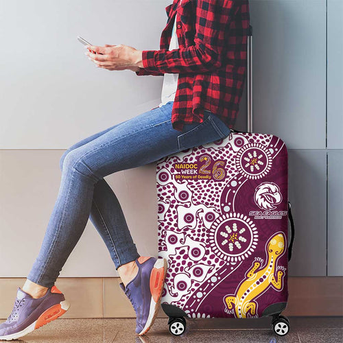 Manly Warringah Sea Eagles NAIDOC Week 2026 Luggage Cover Aboriginal Lizard Dot Painting - 50 Years of Deadly