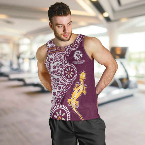 Manly Warringah Sea Eagles NAIDOC Week 2026 Men Tank Top Aboriginal Lizard Dot Painting - 50 Years of Deadly