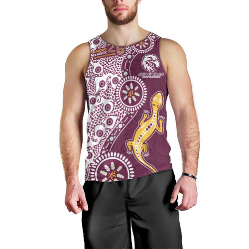 Manly Warringah Sea Eagles NAIDOC Week 2026 Men Tank Top Aboriginal Lizard Dot Painting - 50 Years of Deadly