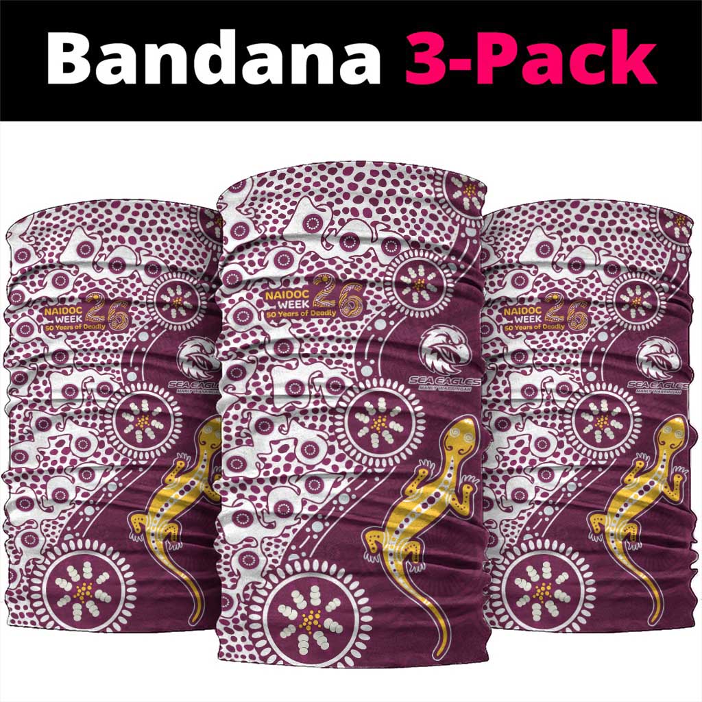 Manly Warringah Sea Eagles NAIDOC Week 2026 Neck Gaiter Aboriginal Lizard Dot Painting - 50 Years of Deadly
