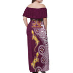 Manly Warringah Sea Eagles NAIDOC Week 2026 Off Shoulder Maxi Dress Aboriginal Lizard Dot Painting - 50 Years of Deadly