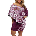 Manly Warringah Sea Eagles NAIDOC Week 2026 Off Shoulder Short Dress Aboriginal Lizard Dot Painting - 50 Years of Deadly