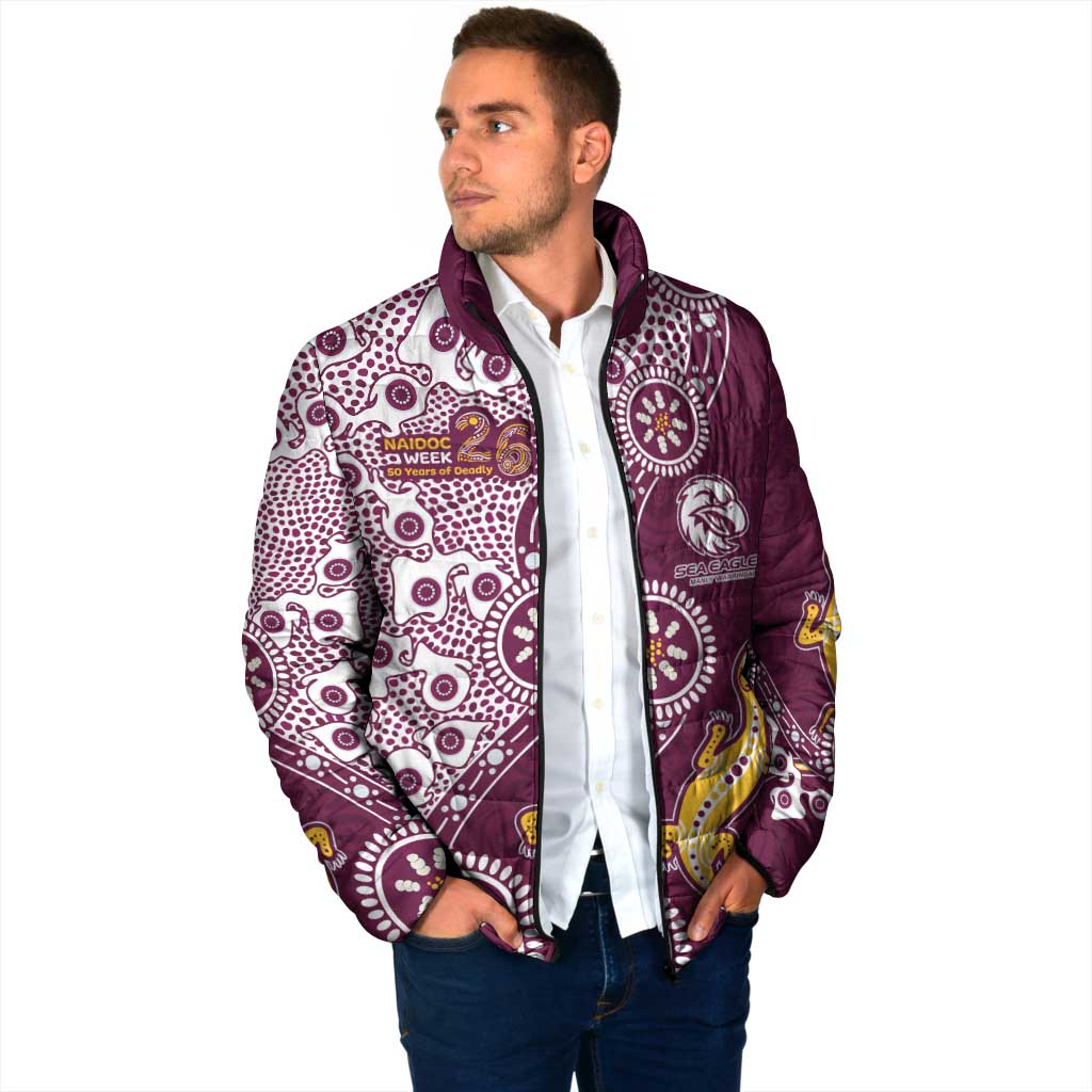 Manly Warringah Sea Eagles NAIDOC Week 2026 Padded Jacket Aboriginal Lizard Dot Painting - 50 Years of Deadly
