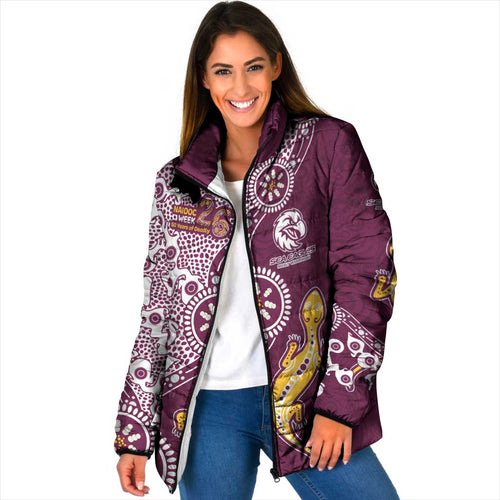Manly Warringah Sea Eagles NAIDOC Week 2026 Padded Jacket Aboriginal Lizard Dot Painting - 50 Years of Deadly