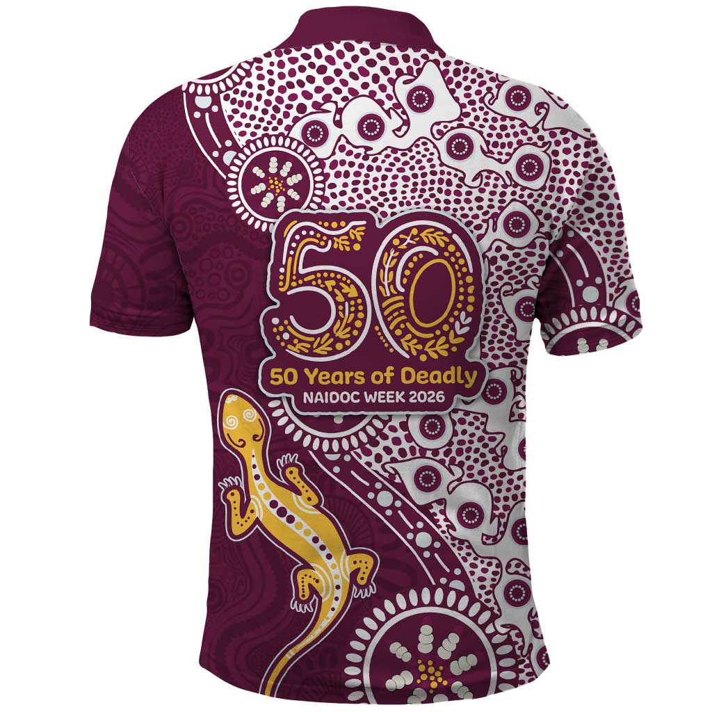 Manly Warringah Sea Eagles NAIDOC Week 2026 Polo Shirt Aboriginal Lizard Dot Painting - 50 Years of Deadly