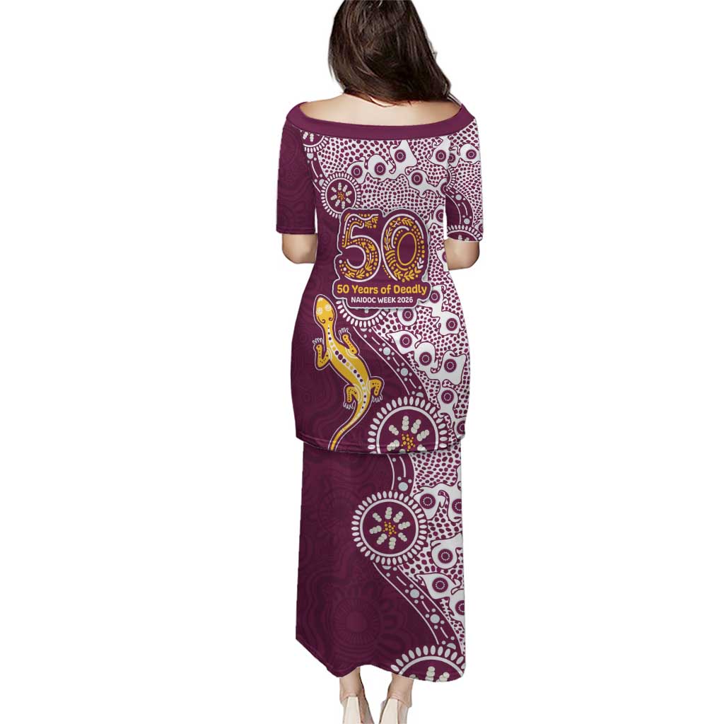 Manly Warringah Sea Eagles NAIDOC Week 2026 Puletasi Aboriginal Lizard Dot Painting - 50 Years of Deadly
