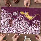 Manly Warringah Sea Eagles NAIDOC Week 2026 Puzzle Aboriginal Lizard Dot Painting - 50 Years of Deadly