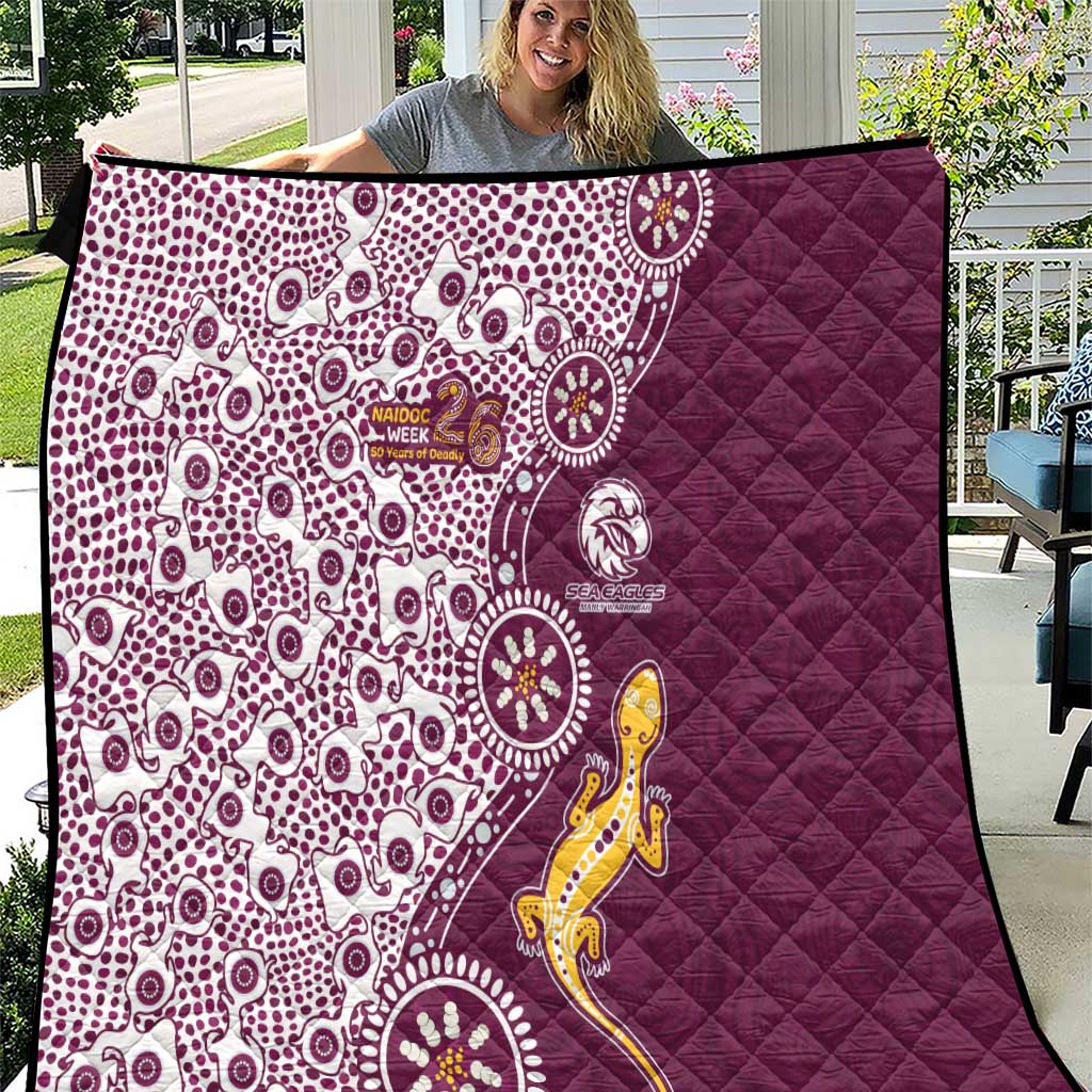 Manly Warringah Sea Eagles NAIDOC Week 2026 Quilt Aboriginal Lizard Dot Painting - 50 Years of Deadly