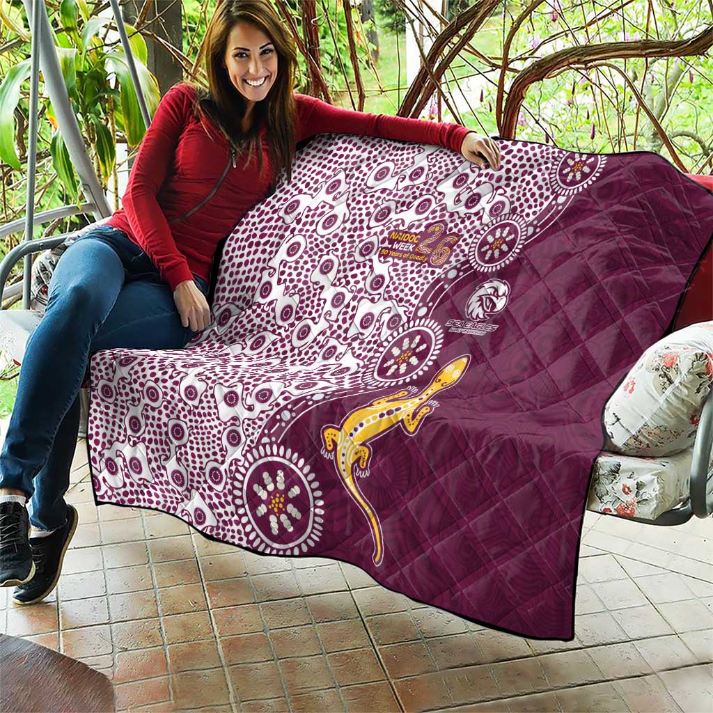 Manly Warringah Sea Eagles NAIDOC Week 2026 Quilt Aboriginal Lizard Dot Painting - 50 Years of Deadly