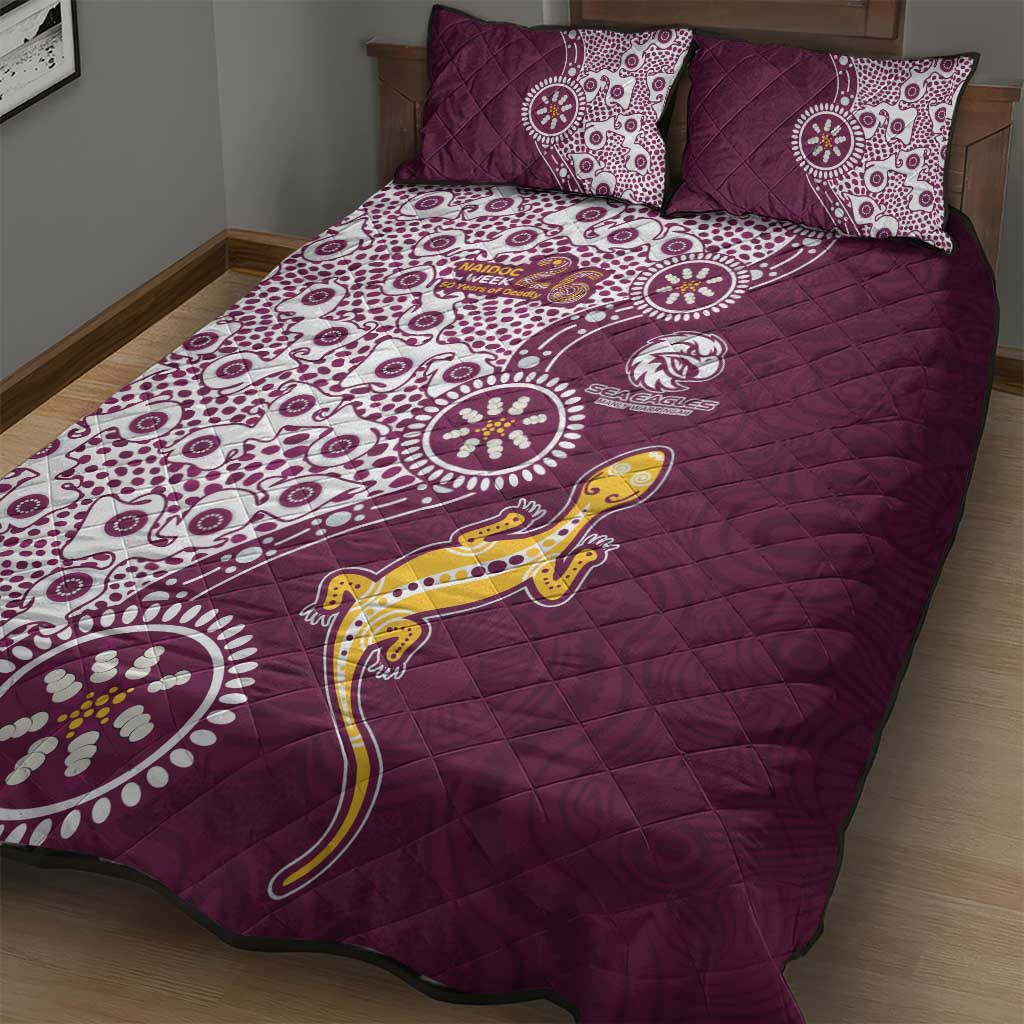 Manly Warringah Sea Eagles NAIDOC Week 2026 Quilt Bed Set Aboriginal Lizard Dot Painting - 50 Years of Deadly
