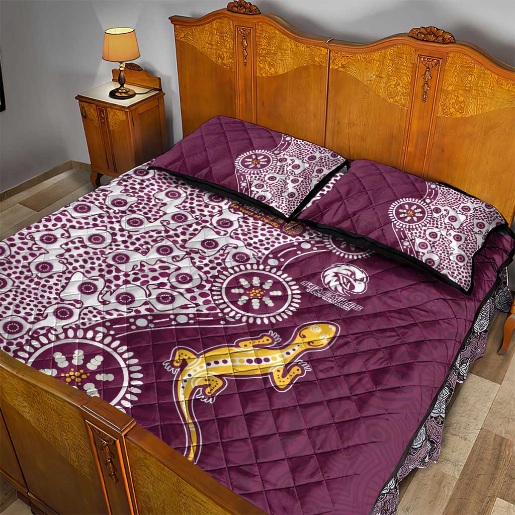 Manly Warringah Sea Eagles NAIDOC Week 2026 Quilt Bed Set Aboriginal Lizard Dot Painting - 50 Years of Deadly