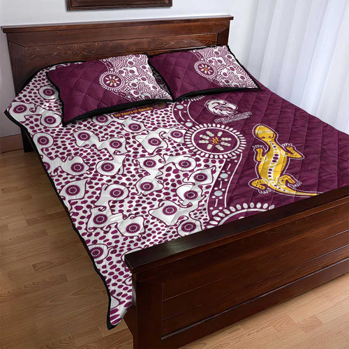 Manly Warringah Sea Eagles NAIDOC Week 2026 Quilt Bed Set Aboriginal Lizard Dot Painting - 50 Years of Deadly