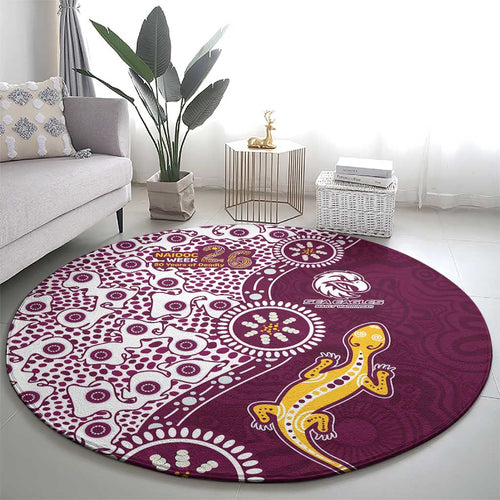 Manly Warringah Sea Eagles NAIDOC Week 2026 Round Carpet Aboriginal Lizard Dot Painting - 50 Years of Deadly