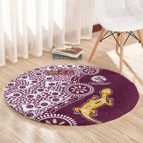 Manly Warringah Sea Eagles NAIDOC Week 2026 Round Carpet Aboriginal Lizard Dot Painting - 50 Years of Deadly