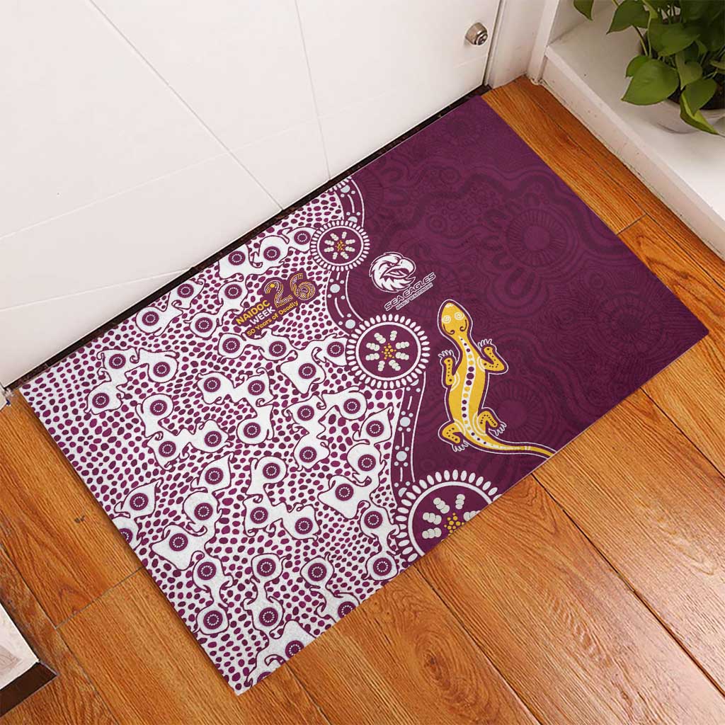 Manly Warringah Sea Eagles NAIDOC Week 2026 Rubber Doormat Aboriginal Lizard Dot Painting - 50 Years of Deadly