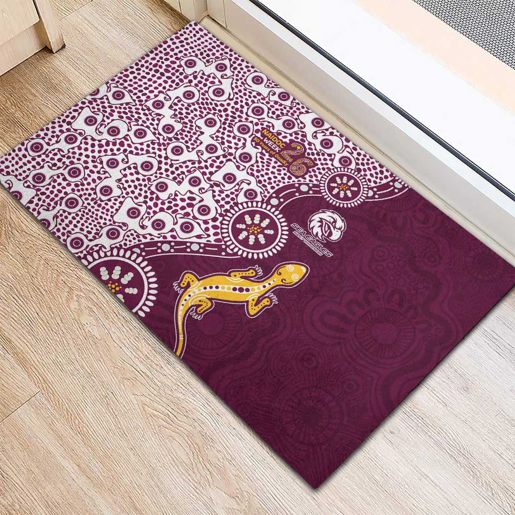 Manly Warringah Sea Eagles NAIDOC Week 2026 Rubber Doormat Aboriginal Lizard Dot Painting - 50 Years of Deadly
