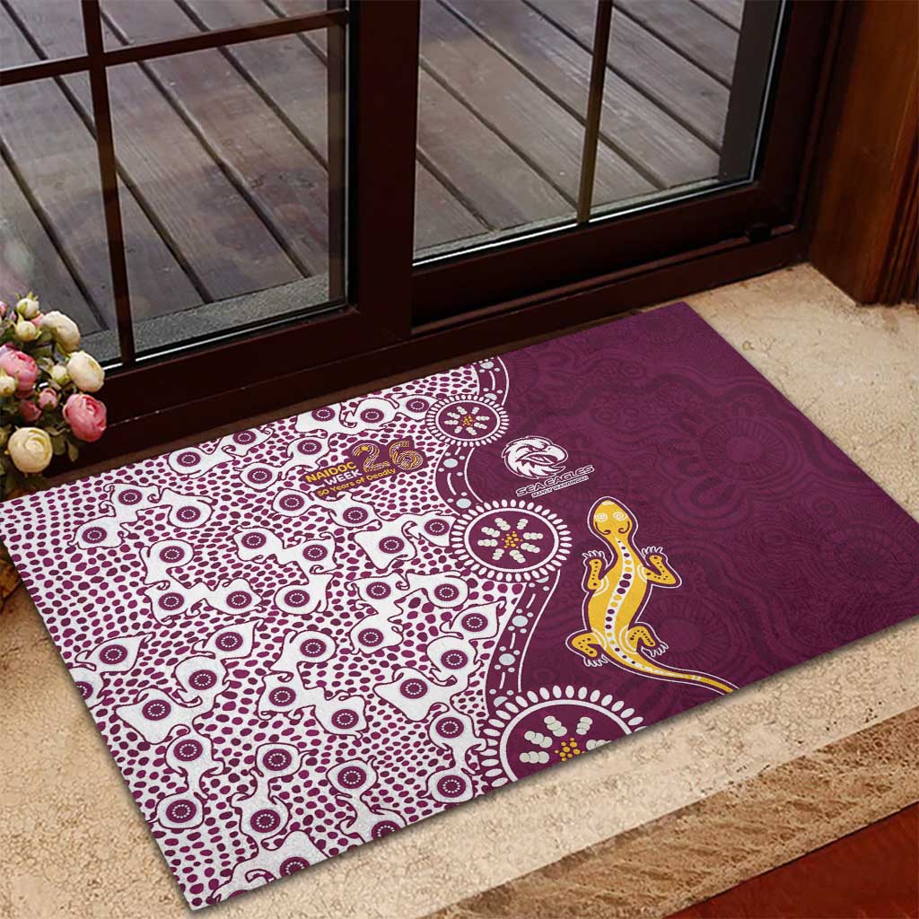 Manly Warringah Sea Eagles NAIDOC Week 2026 Rubber Doormat Aboriginal Lizard Dot Painting - 50 Years of Deadly