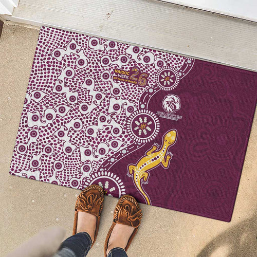 Manly Warringah Sea Eagles NAIDOC Week 2026 Rubber Doormat Aboriginal Lizard Dot Painting - 50 Years of Deadly