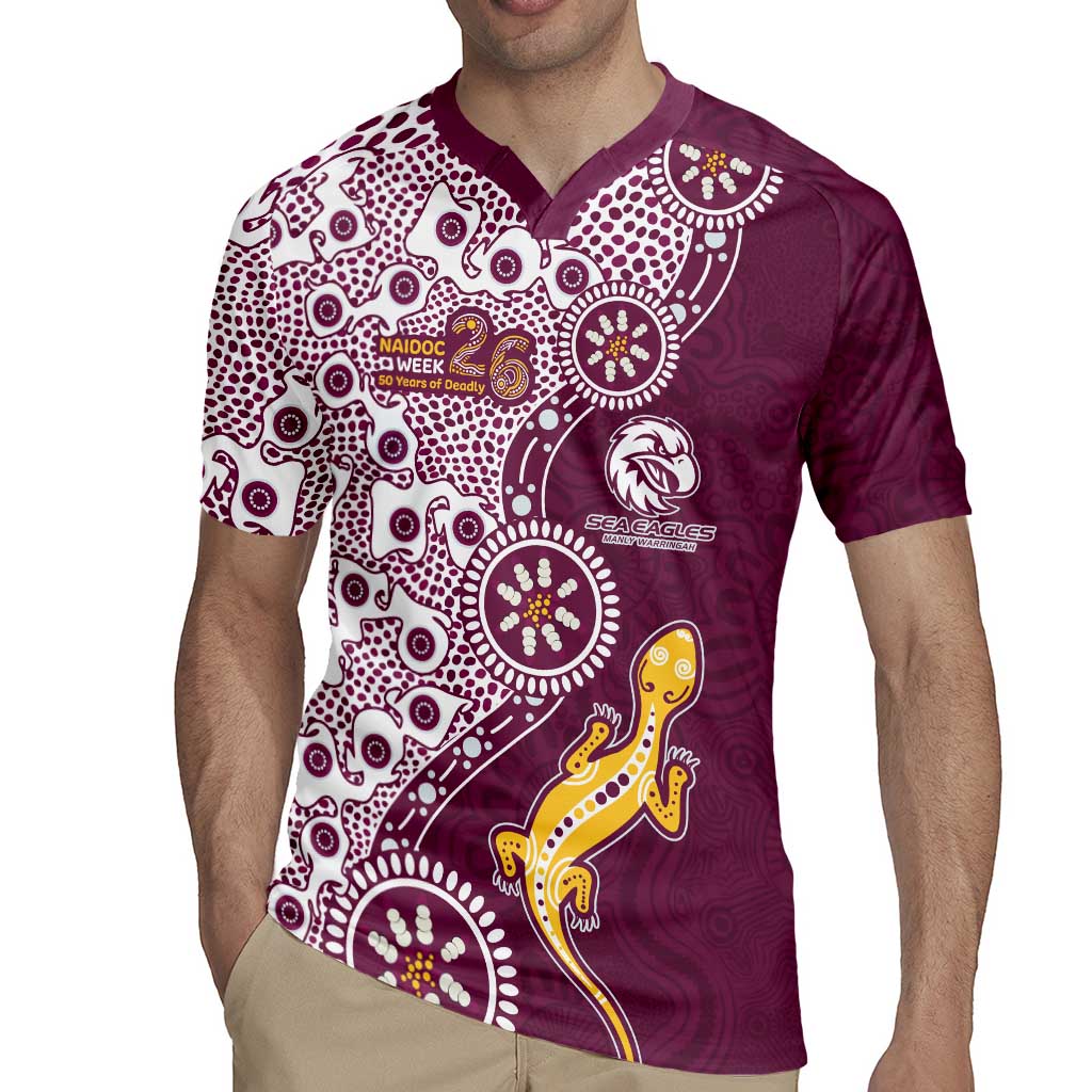 Manly Warringah Sea Eagles NAIDOC Week 2026 Rugby Jersey Aboriginal Lizard Dot Painting - 50 Years of Deadly