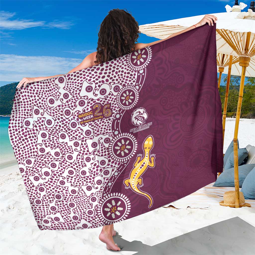 Manly Warringah Sea Eagles NAIDOC Week 2026 Sarong Aboriginal Lizard Dot Painting - 50 Years of Deadly