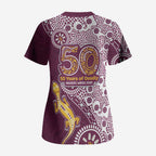 Manly Warringah Sea Eagles NAIDOC Week 2026 Scrub Top Aboriginal Lizard Dot Painting - 50 Years of Deadly