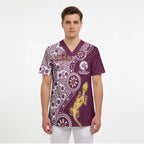 Manly Warringah Sea Eagles NAIDOC Week 2026 Scrub Top Aboriginal Lizard Dot Painting - 50 Years of Deadly